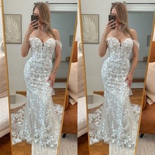 Mermaid Wedding Dresses Off Shoulder Beach Sweetheart Boho Lace Bridal Gowns