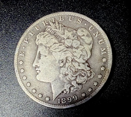 1899 O Morgan Silver Dollar, F/VF, Toned, Authentic, 90% Silver