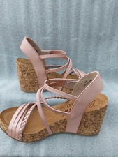 Blowfish Malibu Size UK 7 Sandals Heidi Wedge Sandals Rose Gold New ssc16