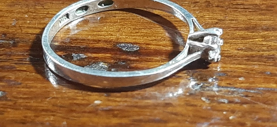 Anello- Solitario-Argento- Zaffiro Bianco Vintage - Immagine 4 di 4