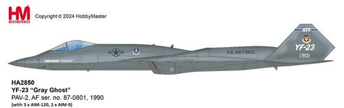 Hobby Master 1/72 Northrop YF-23 Black Widow II Gray Ghost, Edwards AFB HA2850 - Picture 10 of 11