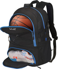 Basketball Backpack With Ball Holder Shoe Compartment Large Sports Gym Bag