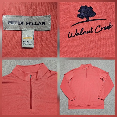 Peter Millar Crown Sport 1/4 Zip  Pullover Mens L Performance Golf Walnut Creek