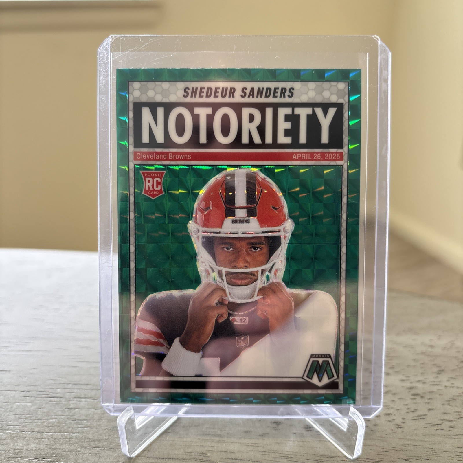 2025 Panini Mosaic - Notoriety Shedeur Sanders #13 Green Mosaic Prizm (RC) 