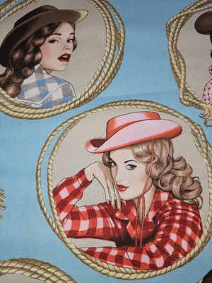 Country Girl Blue De Leon Design Group By The yard x 43 Alexander Henry