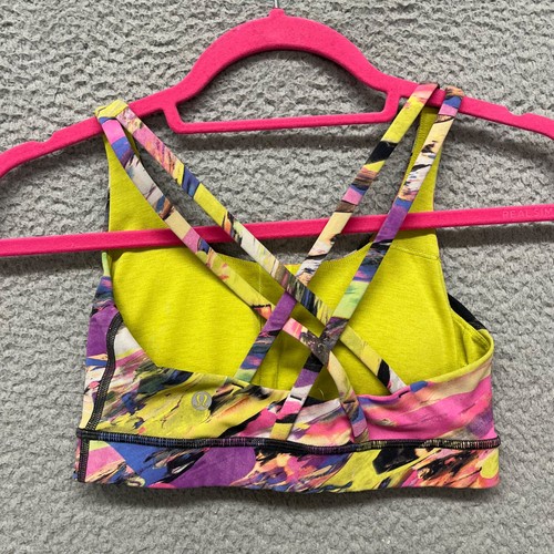 Lululemon Bra Womens 4 Colorful Criss Cross Back Padded Gym Training