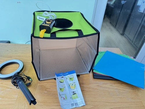 Puluz  30cm Foldable LED Ring Light Studio Box Working bundle 