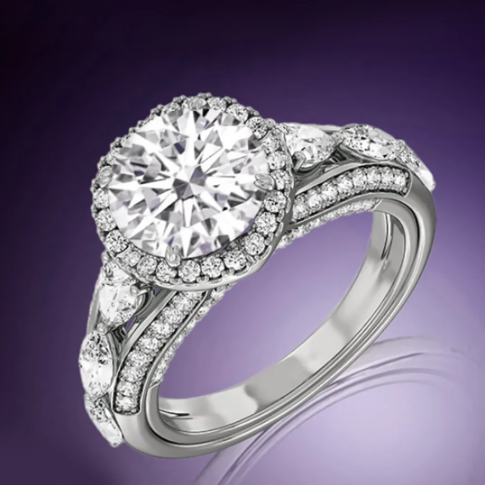 2.00 Ct Round Cut IGI Certified Lab Grown Diamond Wedding Ring 950 Platinum - Image 2 of 4