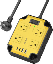 8-Outlets Heavy Duty Power Strip with 4 USB Ports 2 USB-C , Industrial Magnetic