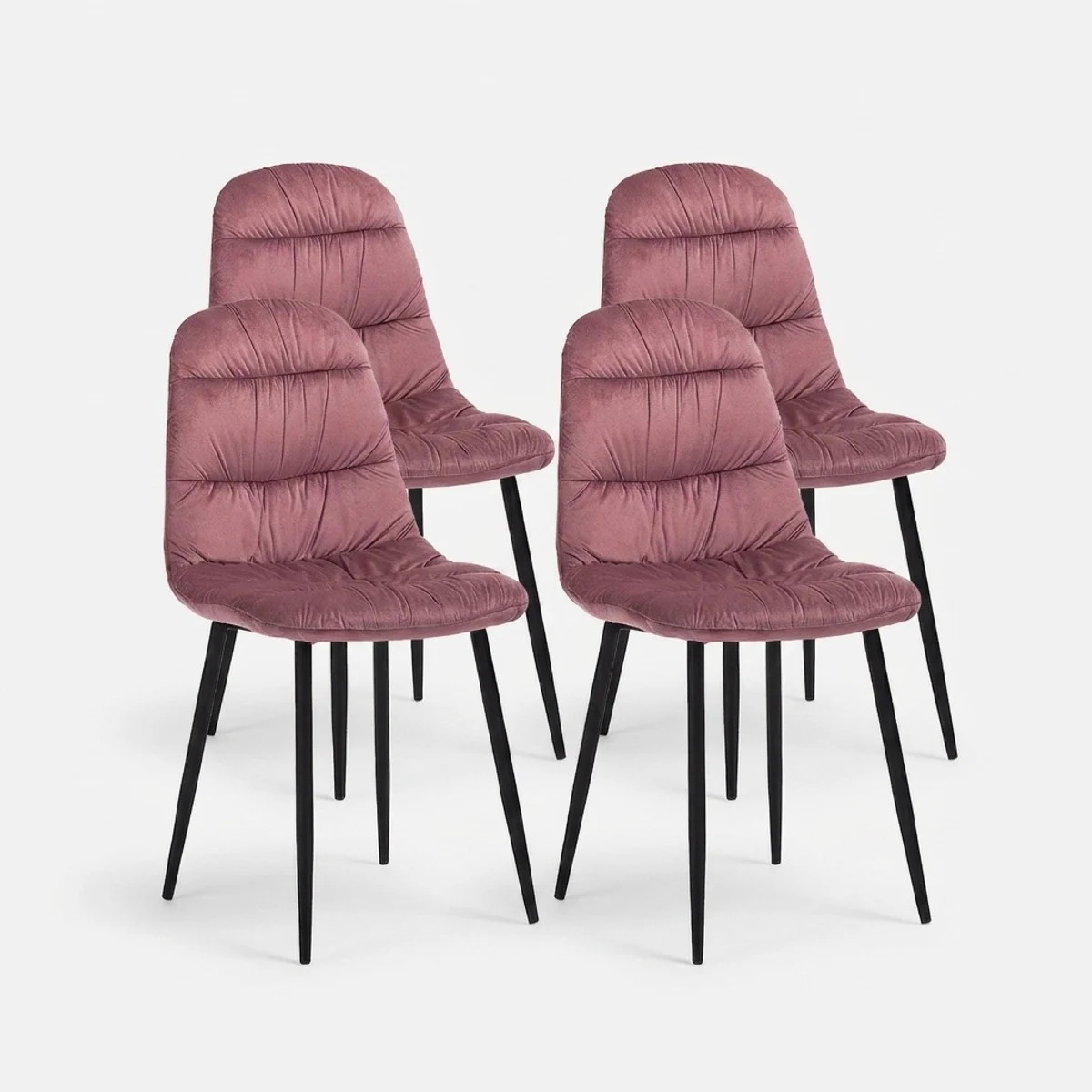 Chaises capitonnées en velours Marta idéales pour vos repas conviviaux en famille