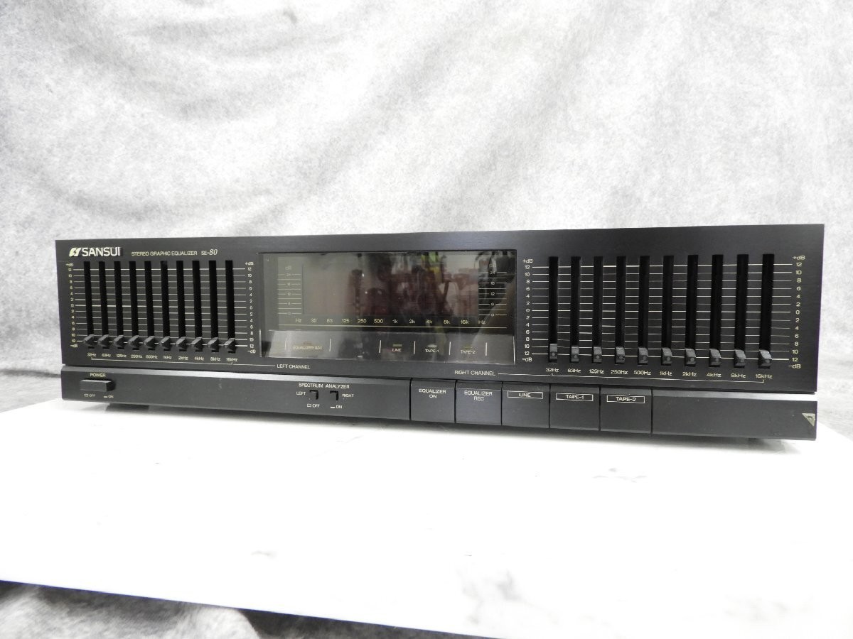 Sansui SE-80 Stereo Graphic Equalizer Vintage Black AC100V Tested