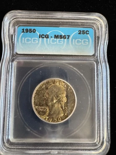 1950 P Washington Quarter 25c MS67 ICG No Reserve