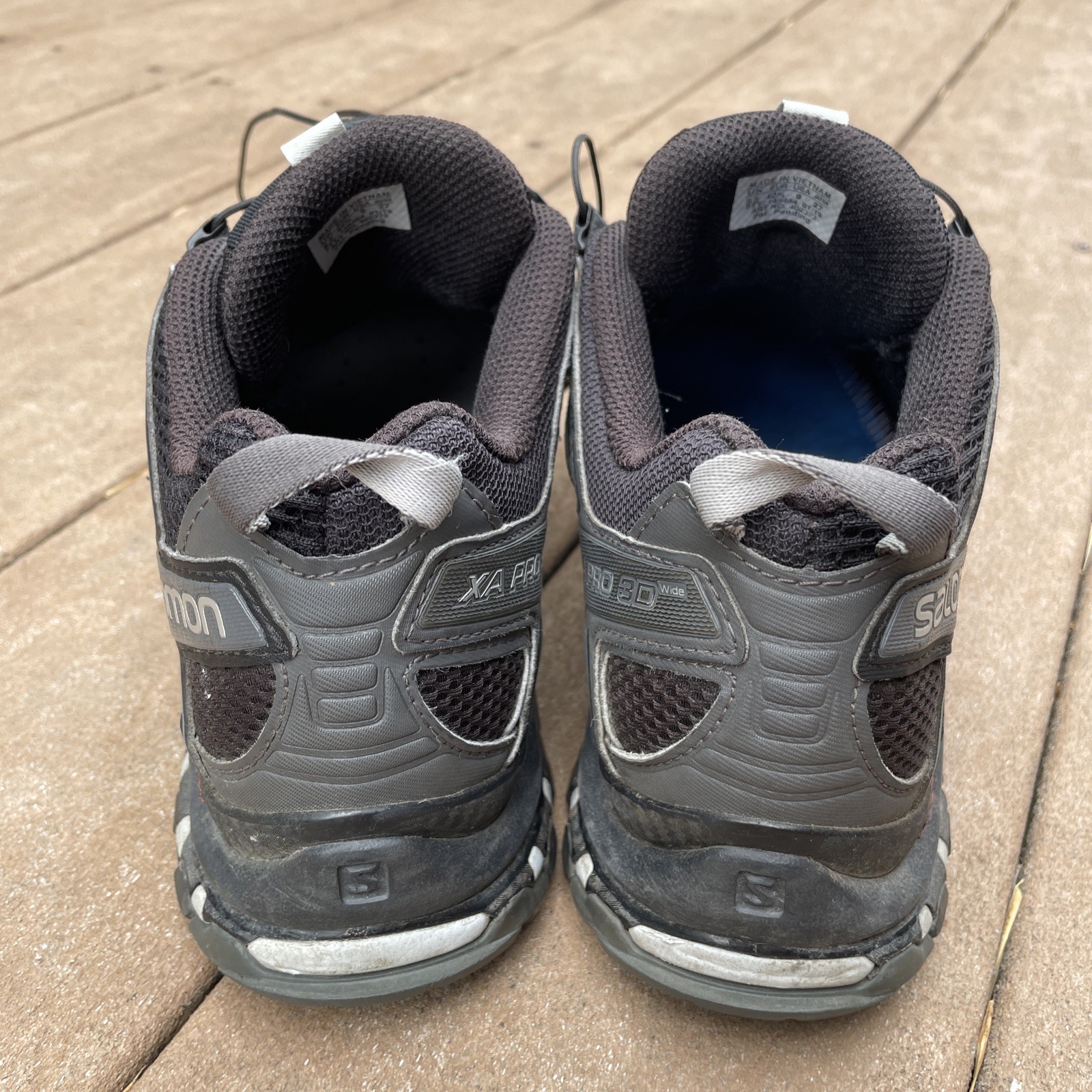 Scarpe da trail running Salomon XA Pro 3D larghe nere taglia 9 senza solette Contagrip