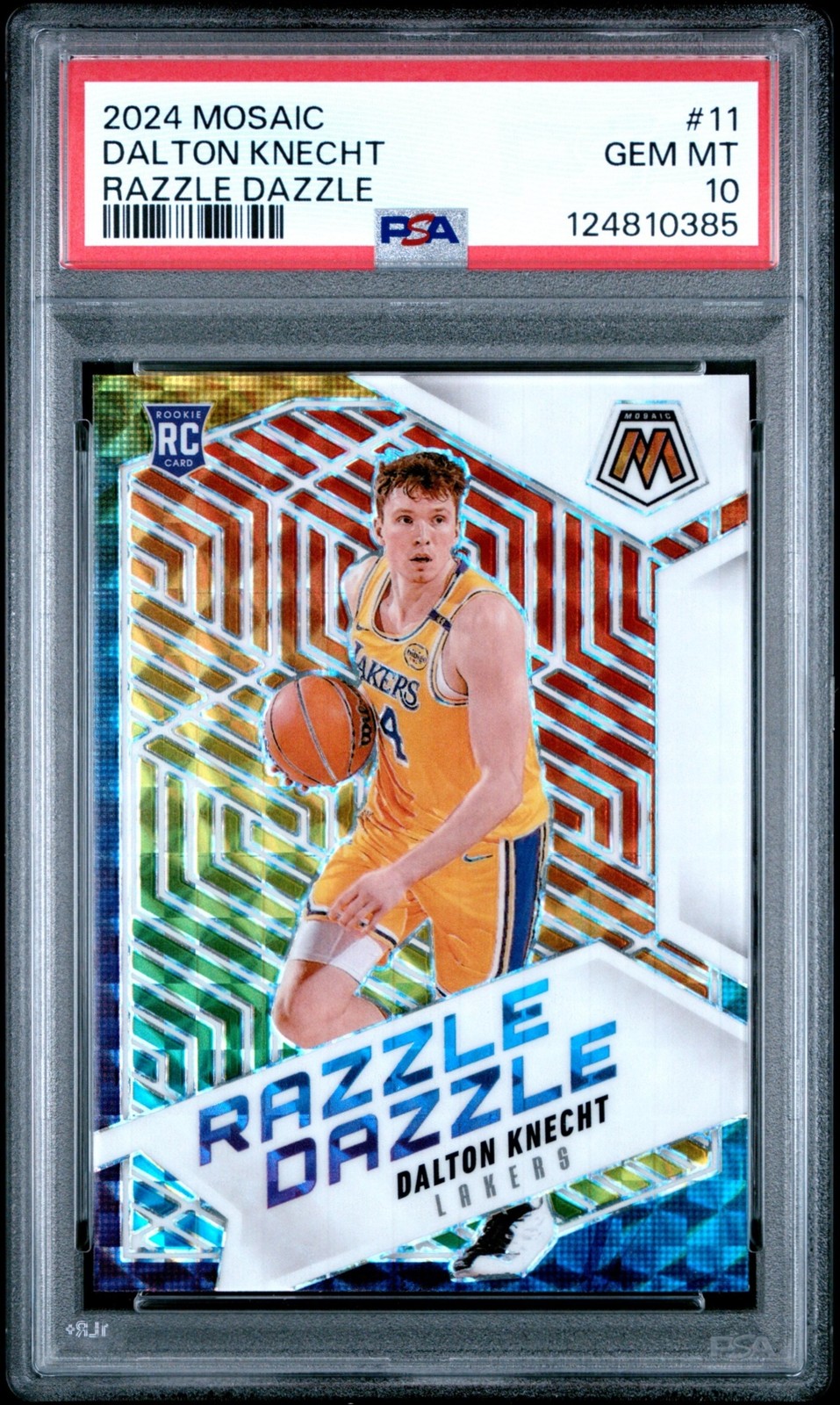 2024 Panini Mosaic Dalton Knecht Razzle Dazzle #11 RC Lakers PSA 10