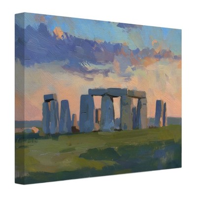 Stonehenge Painting Canvas Print UK Famous Landmark Landscape Art England Decor