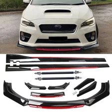For Subaru Legacy Glossy Black Red Front Bumper Lip Spoiler Splitter Body Kit