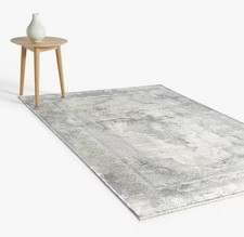 Gooch Luxury Distressed Medallion Rug L180 x W120cm - Silver (Stained) B+