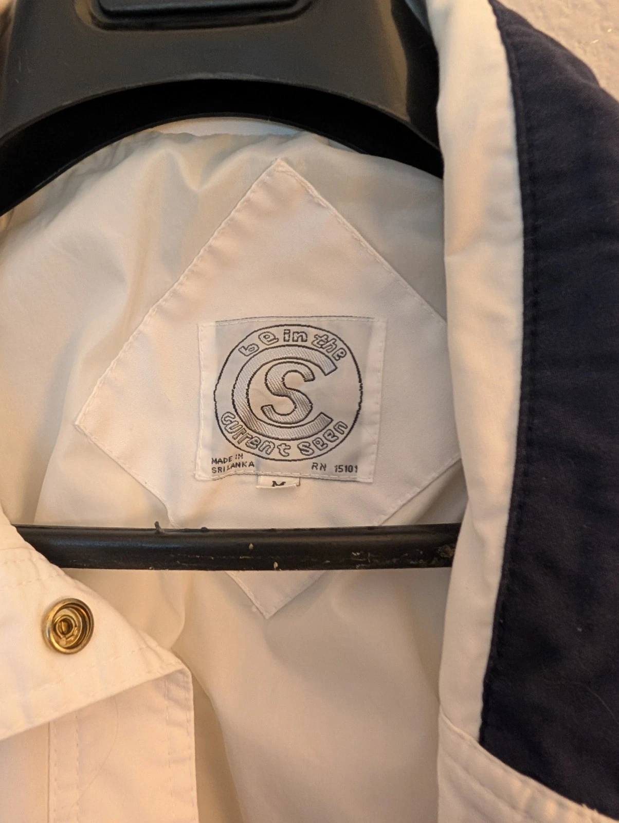 Vintage Current Seen Windbreaker Jacket M White Navy Colorblock 80s 90s Retro image 3