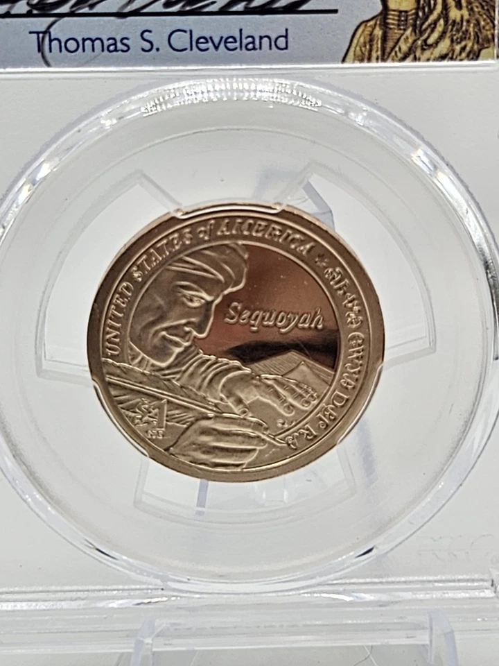 2017-S NA Sequoyah PCGS PR 69 DCAM FIRST DAY of ISSUE Thomas Cleveland 1 Of 600 - Image 4 of 4