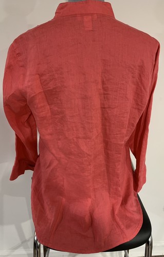 Charter Club womens pink linen Button Up Blouse size 12 - Picture 3 of 5