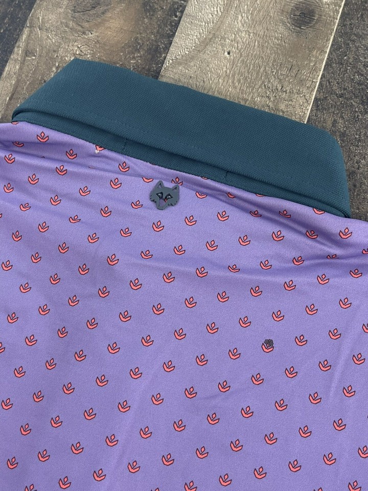 Greyson Golf Polo Men’s M Spring Garden Short Sleeve Wolf Logo Stretch