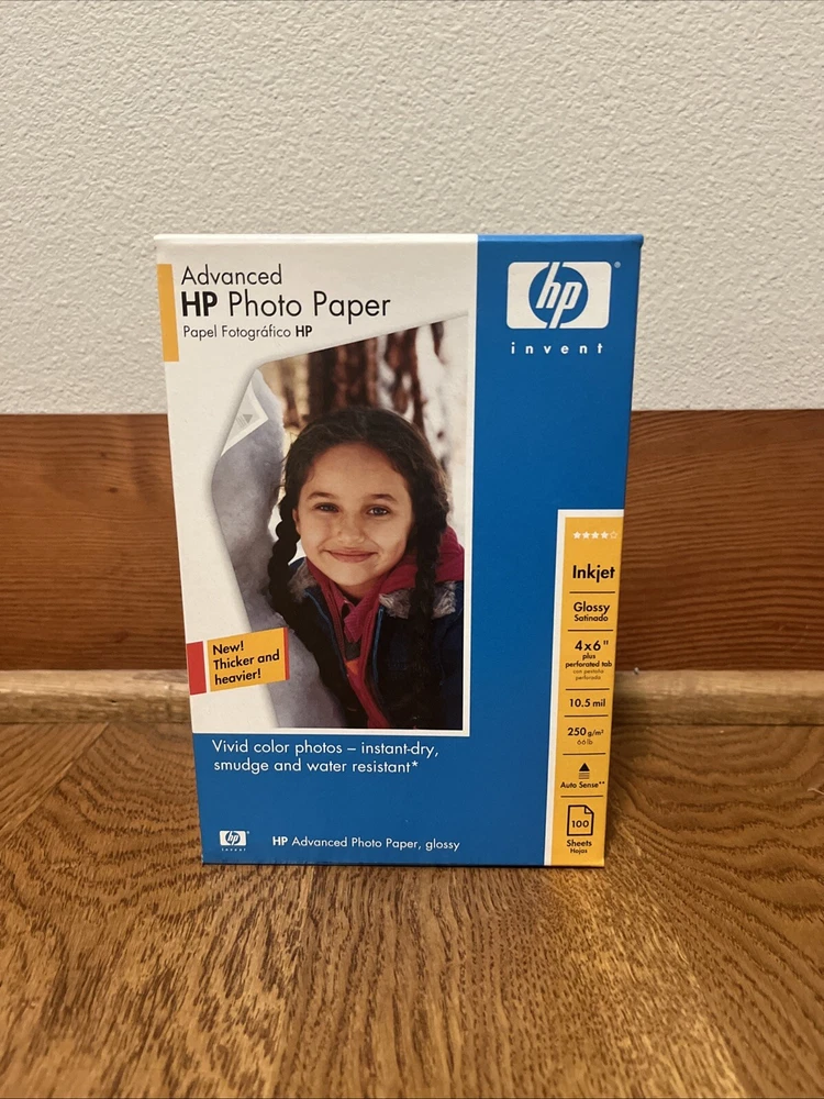 New HP Advanced Photo Printer Camera Paper 4" x 6" Glossy 100 Sheets Pictures