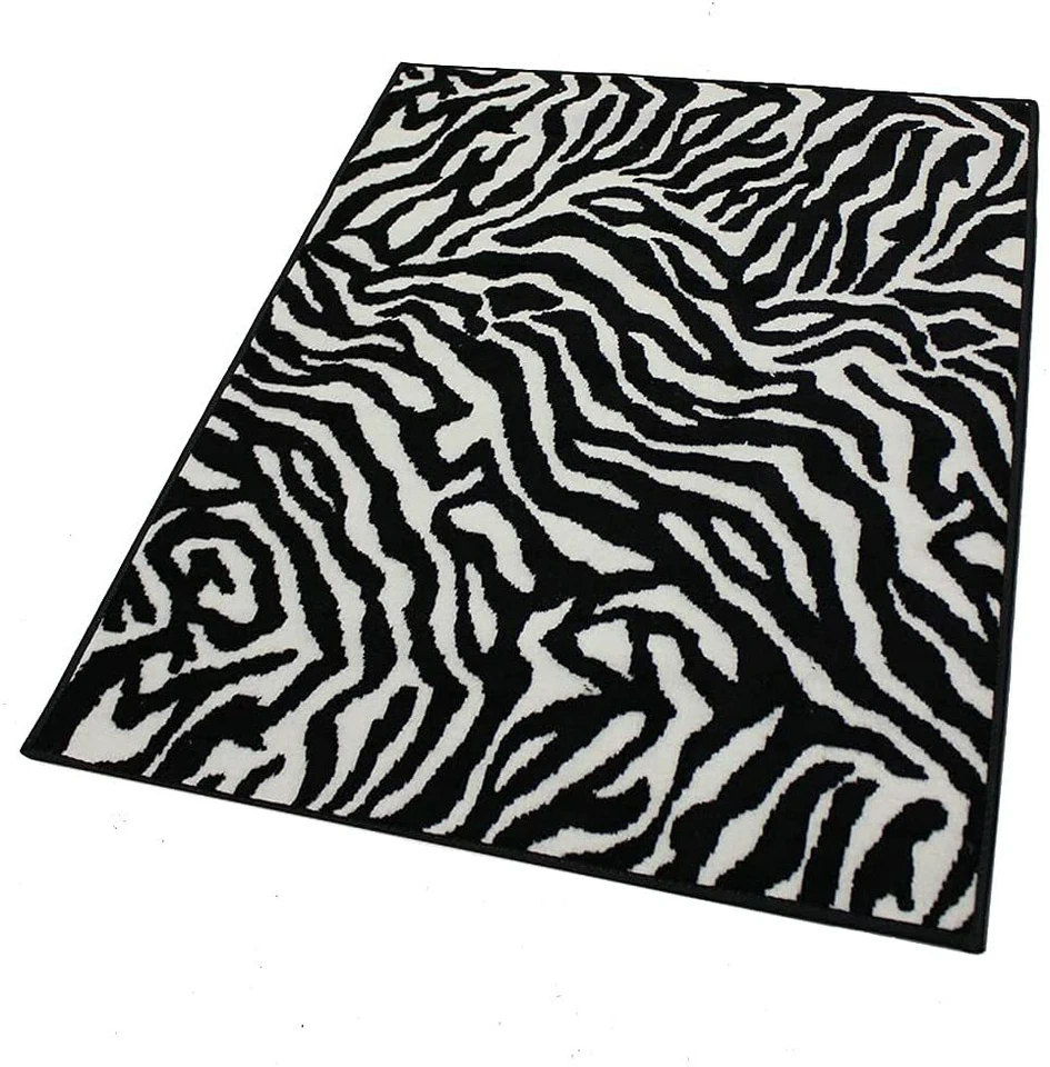 Koeckritz Zebra Print Custom Cut Economy Indoor Rug | Non-Slip Rubber Backing - Image 3 of 4