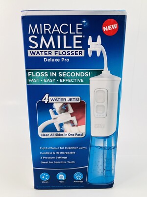 Ontel Miracle Smile Water Flosser for Teeth&Gum Health, Unique H-Shaped Flossing