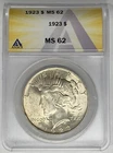 1923 Peace Silver Dollar Coin ANACS MS 62