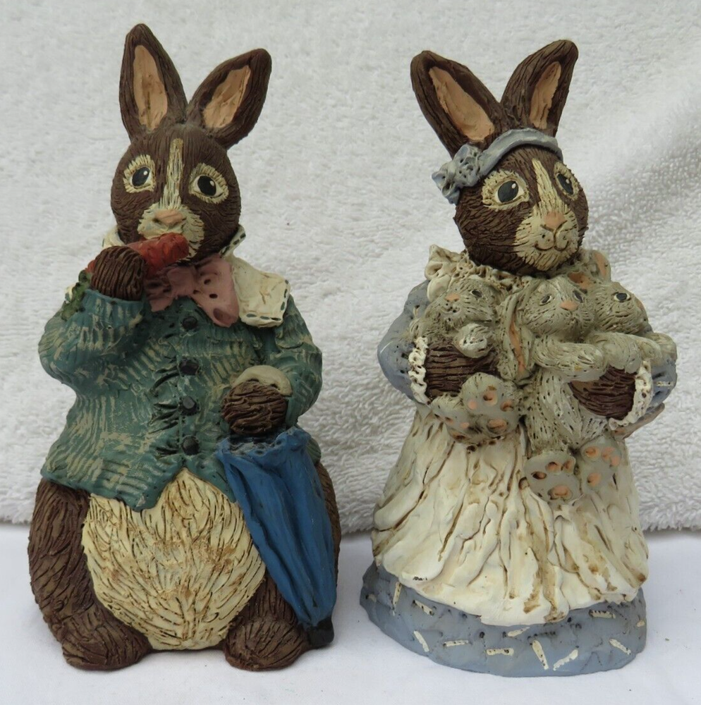 Lot 2-Constance Gurra-Signed Ltd. Ed. Male 7 Female Rabbit Figurines 93&148/1500