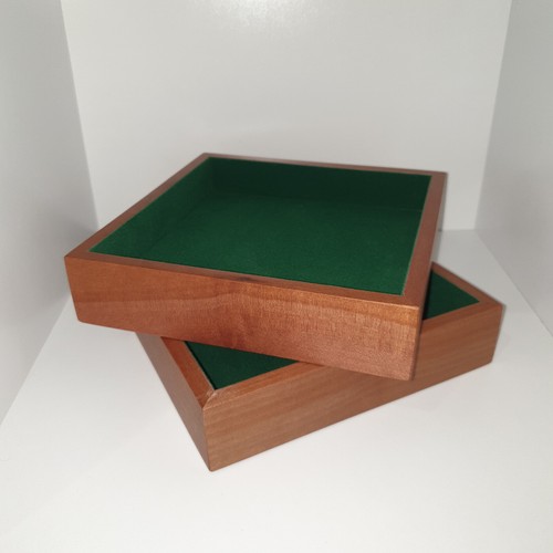 Handmade Tasmanian Timber Rolling Tray - Myrtle - Green Cloth - Picture 2 of 2