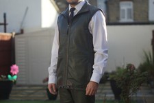 Milano Countryman long Length Shooting, Hunting, REAL Leather Sheep Napa Gilet