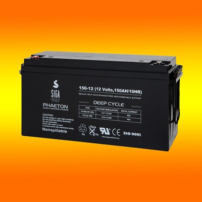 150Ah 12V Phaeton AGM GEL -Deep Cycle- Akku Batterie für Solar Wohnmobil Boot