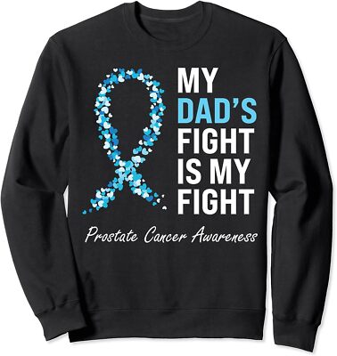 Prostate Cancer Awareness Light Ribbon Dad Survivor Unisex Crewneck Sweatshirt