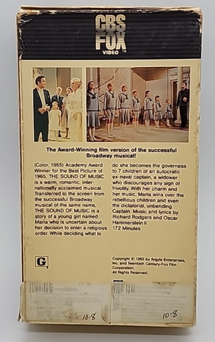 The Sound Of Music CBS FOX Watermark Original (1986, VHS) - Picture 2 of 5