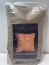 CALICO STATION Stitchery Kit - I BELIEVE Primitive Pillow Embroidery Kit 10"