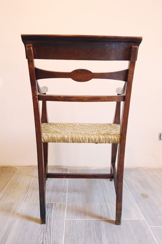 Antique Emilian armchair 1800 - 1840 elm wood biedermeier - Picture 9 of 24