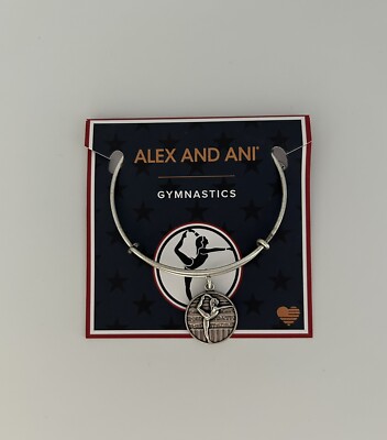 Alex and Ani Team USA 2016 Gymnastics Silver Expandable Charm Bracelet 