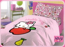 Copriletto trapuntato Quilt trapuntino HELLO KITTY FRUTTA NOVIA Singolo 1 piazza