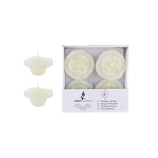 Mega Candles - Unscented 2" Floating Flower Candles - Ivory, Set of 4