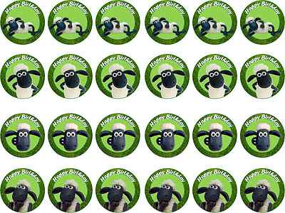 24 Shaun Mouton Comestibles Papier De Riz Glacage Anniversaire Cupcake Gateau Cookie Toppers Bun Ebay