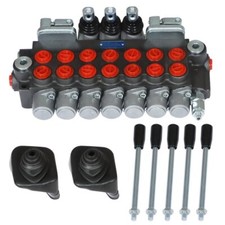7 Spool 11GPM Hydraulic Directional Control Valve BSPP Port With 2 Joystick