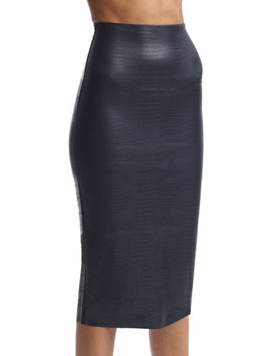 Commando Faux Leather Animal Midi Skirt 