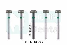 50Pcs Dental Diamond Burs FG Wheel / Donut 909/042C Coarse Grit High Speed