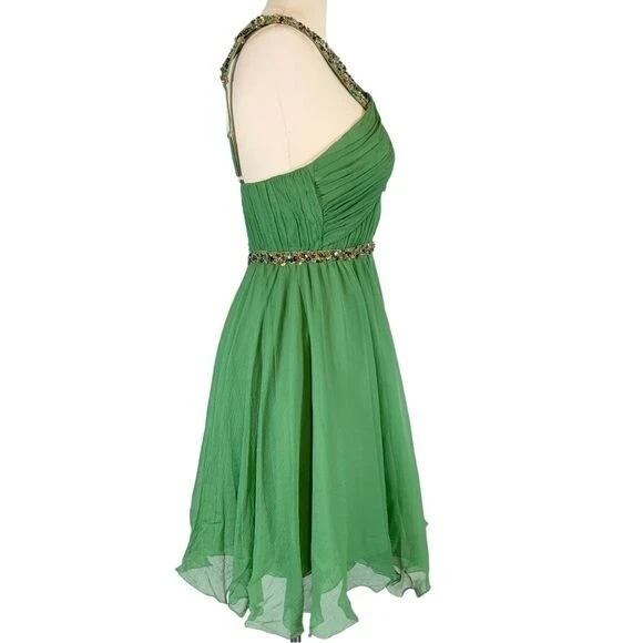 MANDALAY 女式串珠丝绸无袖镂空晚礼服 6 码 — 第 3/4 张图片