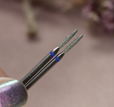 Nagel Bohrer Diamant 1,8 mm mittelblau Flamme Nagelhaut Maniküre sichere Spitze 1 Stück
