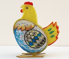 POULE PICOTANTE EN ROND   ANCIEN JOUET MÉCANIQUE À CLEF   MARKI FONCTIONNE