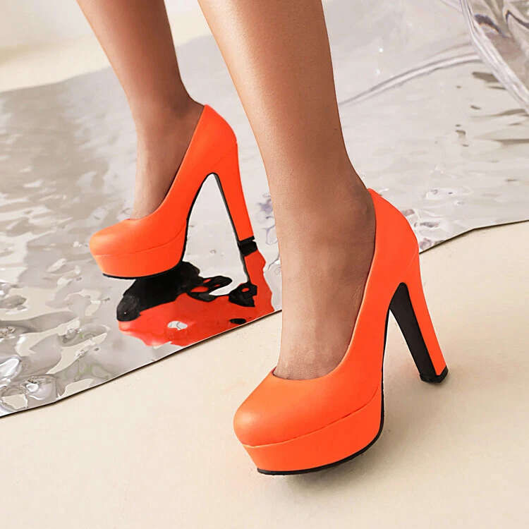 Womens Mary Jane Round Toe Pumps Office High Heels Party Platform Shoes Fashion