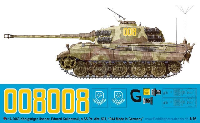 抽象画 dod 12 T.K Peddinghaus 1/16 Tiger II Markings Eduard Kalinowsky s.SS-Pz