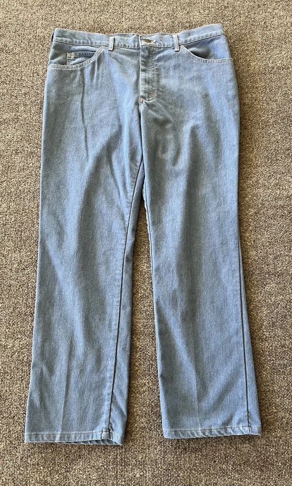 Lee Riders Vintage Masculino 38x30 Jeans Azul Mistura de Algodão União Reta EUA Cowboy - Imagem 2 de 4